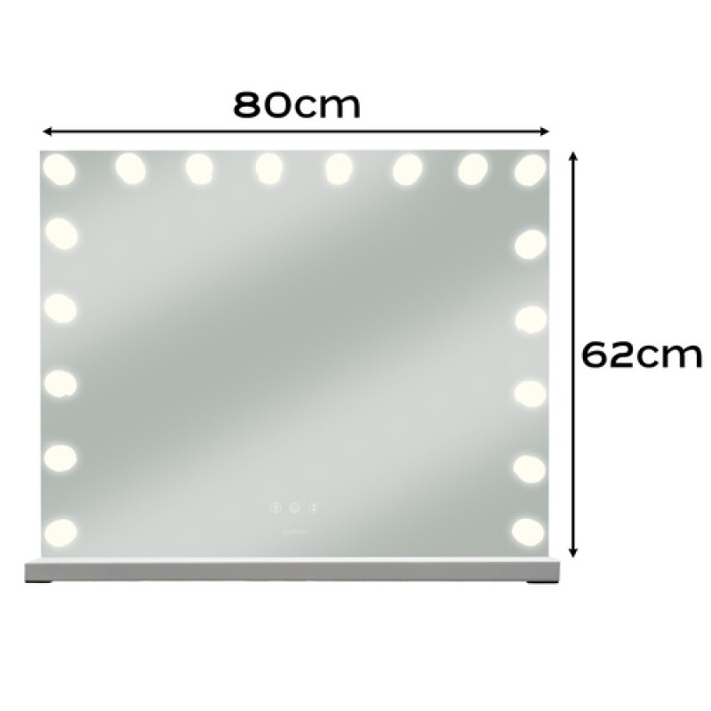 Holivudas stila LED spogulis, 80x62 cm