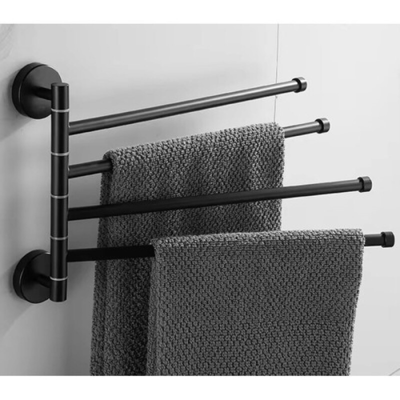 Bathroom towel rack, black