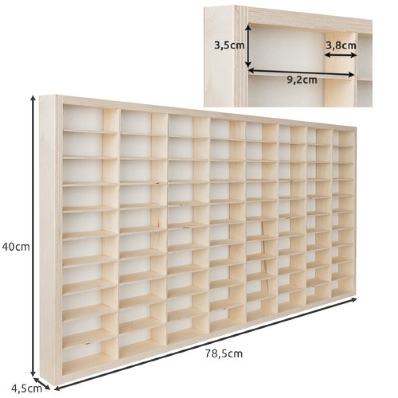 Wooden shelf for 80 cars / springs