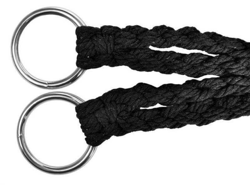 Hanging woven Macrame swing with pillow 2m, black round