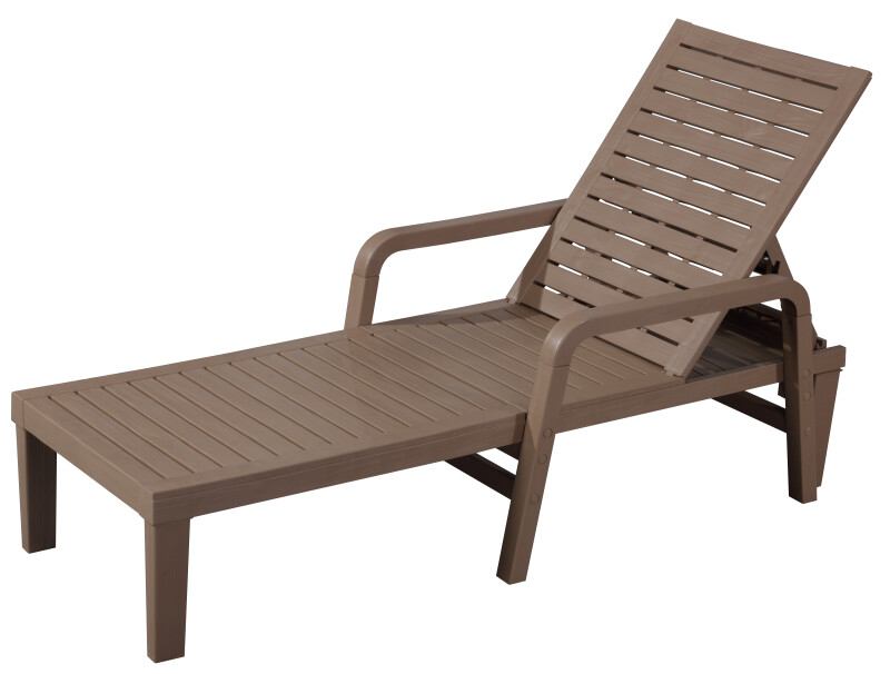 Plastmasas sauļošanas zvilnis (koka imitācija) 183x60 cm, brūns