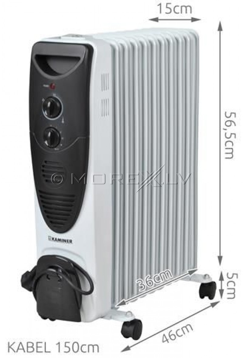 Eļļas radiators 2900W ar termostatu, 11 sekcijas (00002841)