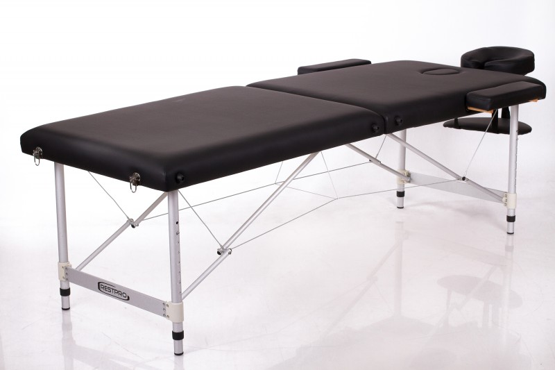 RESTPRO® ALU 2 (L) BLACK portatīvais masāžas galds (kušete)