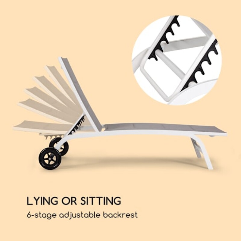 Шезлонг 188x62x35 см, темно серый