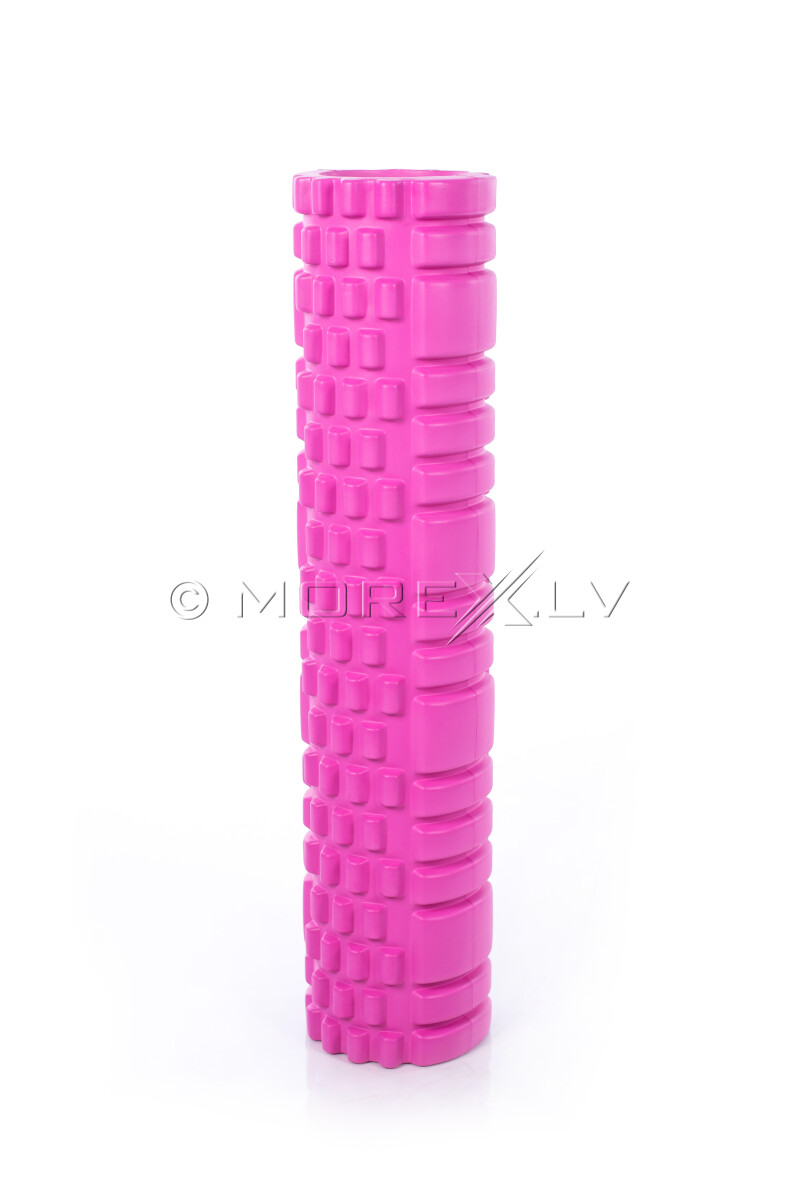 Masāžas jogas pilates putu rullis Yoga Roller 14x62cm, rozā