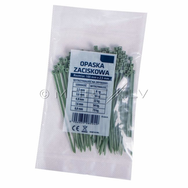 Plastic tie wraps, 100 pcs.