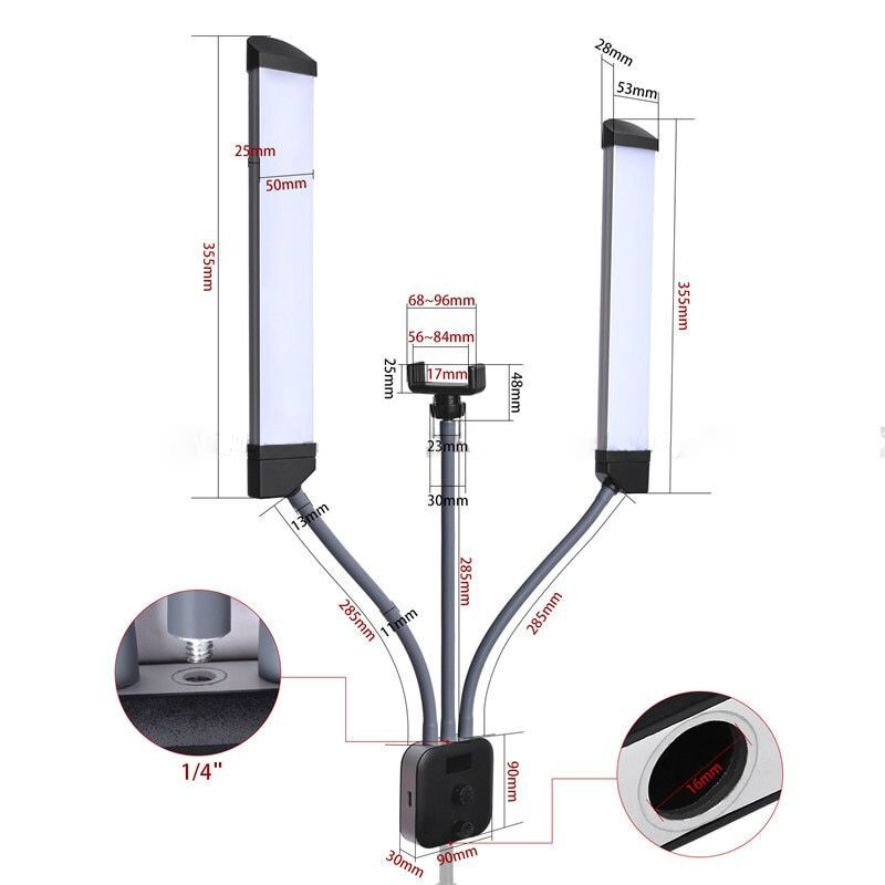 Makeup LED lamp 2x20W