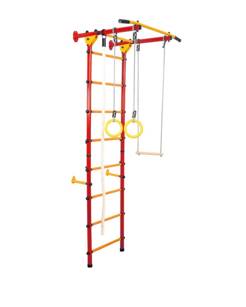 Swedish wall for children Atlet Light, red-yellow, 220x90x75 cm