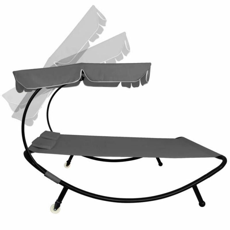 Hammock Sunbed with adjustable roof double, gray