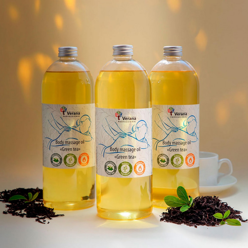 Body massage oil Verana Professional, Green tea 1 liter