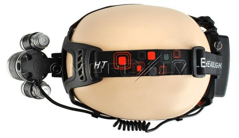 LED headlamp, 4 modes, 3 lamps