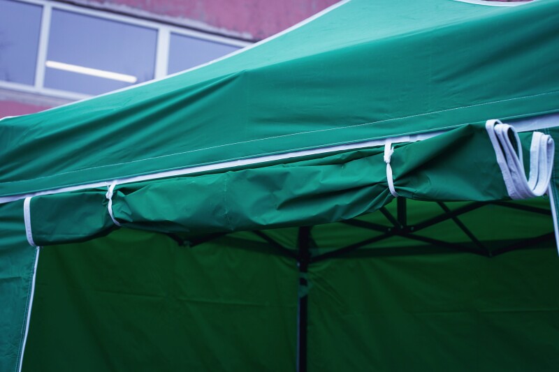 Pop Up Saliekamā nojume 2x2 m, ar sienām, Tumši zaļa, H sērija, tērauds (tents, paviljons, telts)