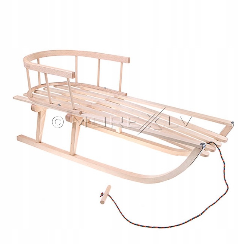 Wooden sledge with backrest SAN001