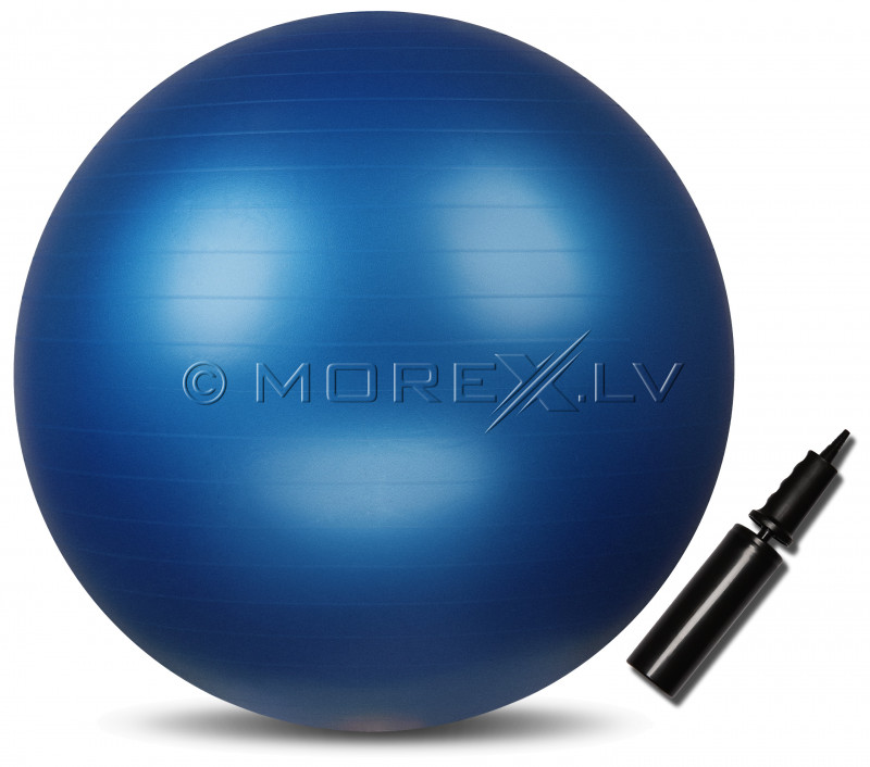 Fitnesa vingrošanas bumba ’’INDIGO’’, Anti-burst ar pumpi, d-85 cm, zīla