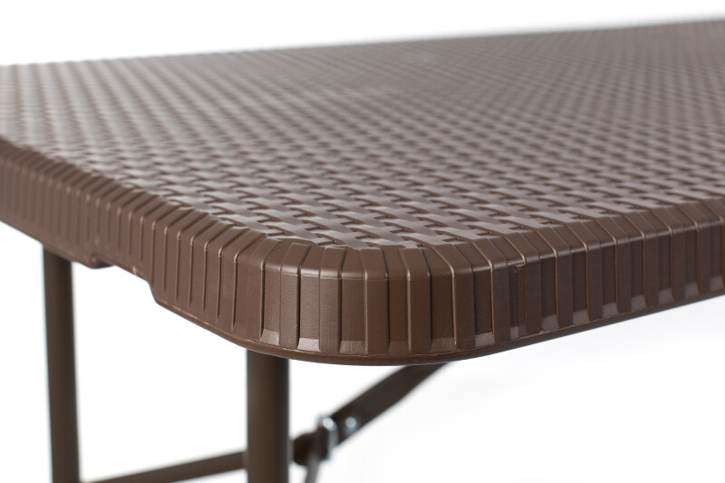 Folding table with a rattan design 183x76 cm + 6 chairs