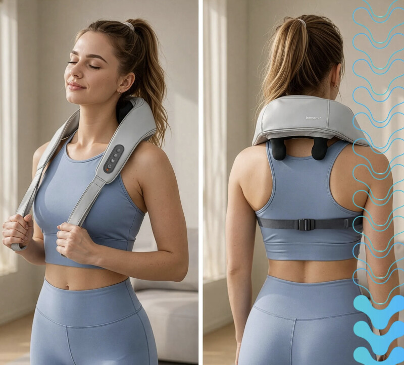 Electric neck massager with heat