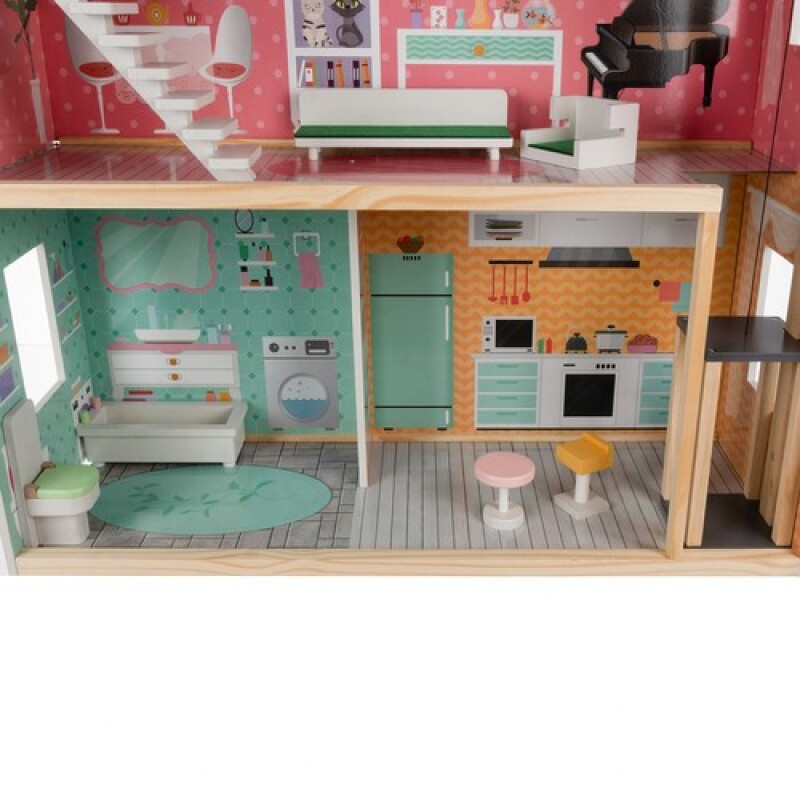 Big wooden dollhouse, 114x81.5x30.5cm