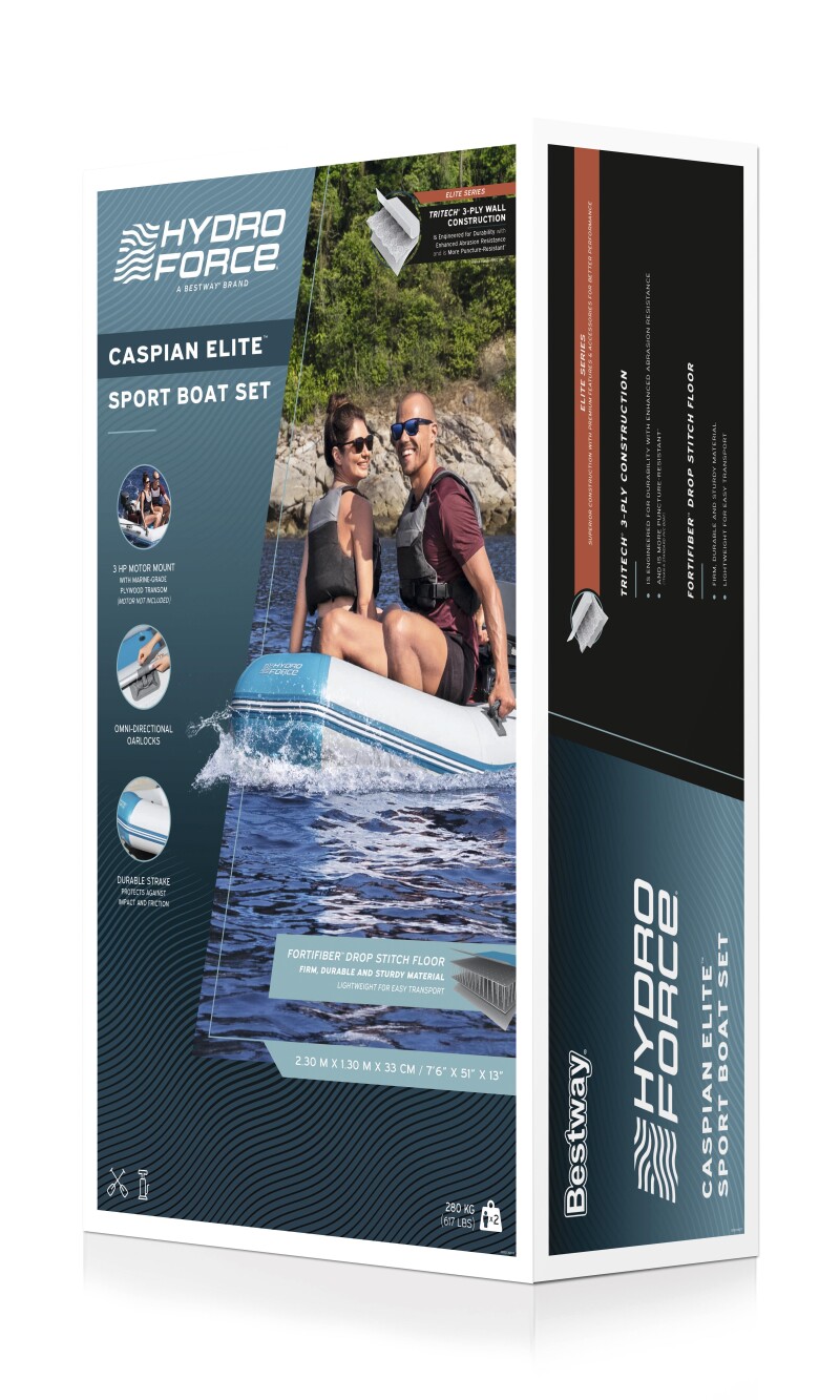 Надувная двухместная лодка Bestway Sportboot-Set Caspian, 230x130x33 cm, 65046