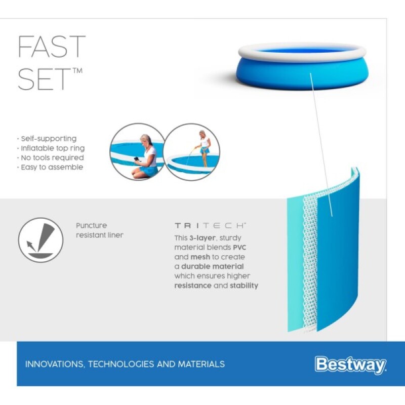 Бассейн Bestway Fast Set 366х76 см Pool Set, с фильтрующим насосом (57274)