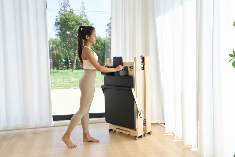 Foldable Solid Wood Pilates Reformer 60R