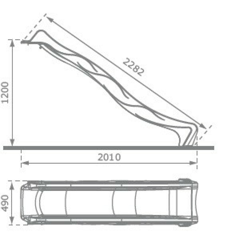 Slide КВТ “reX” 2.30 m, height 1.20 m, yellow