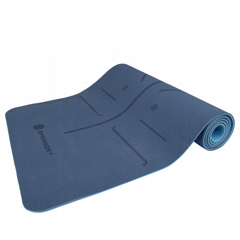 Yoga exercise mat 183 x 61 x 0,6 cm, blue