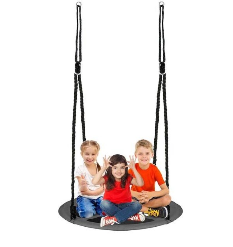 Children's swing Stork nest Ø 120 cm, black-grey