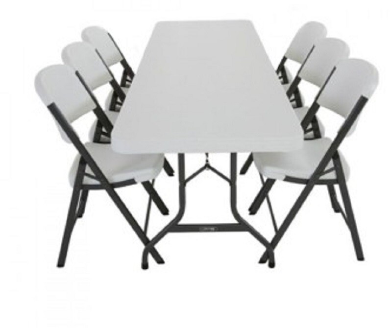 Saliekamais galds 183x76cm + 6 krēsli