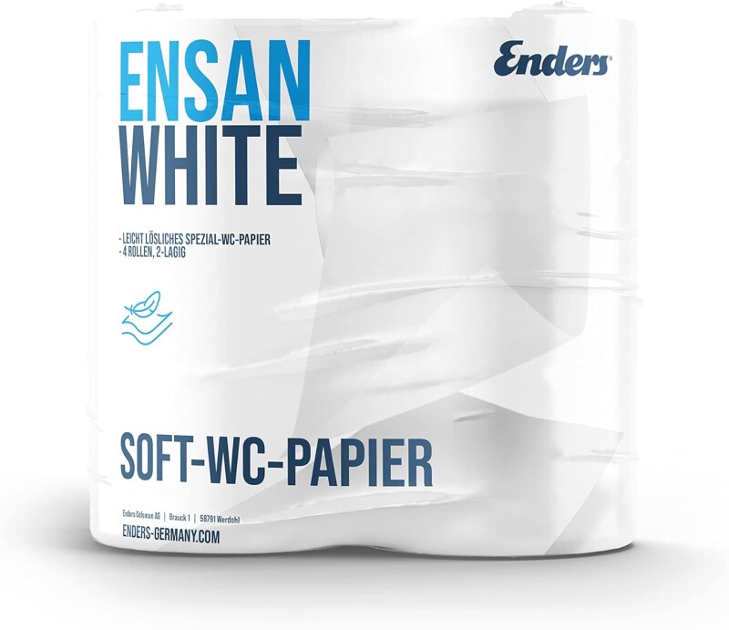 Быстрорастворимая туалетная бумага для биотуалетов Enders Soft, 4 рулона