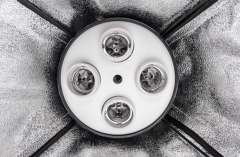 LED Quadhead 4x125W, Softbox 50x70 см со стойкой для света (фото 05081)