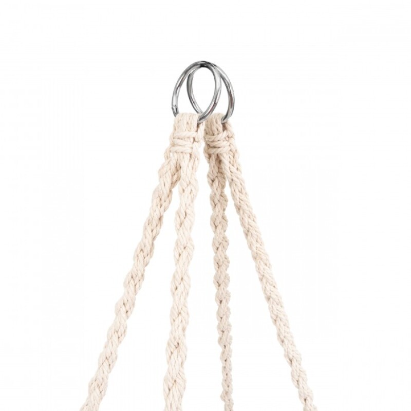 Hanging woven Macrame swing , 1,25 m beige round