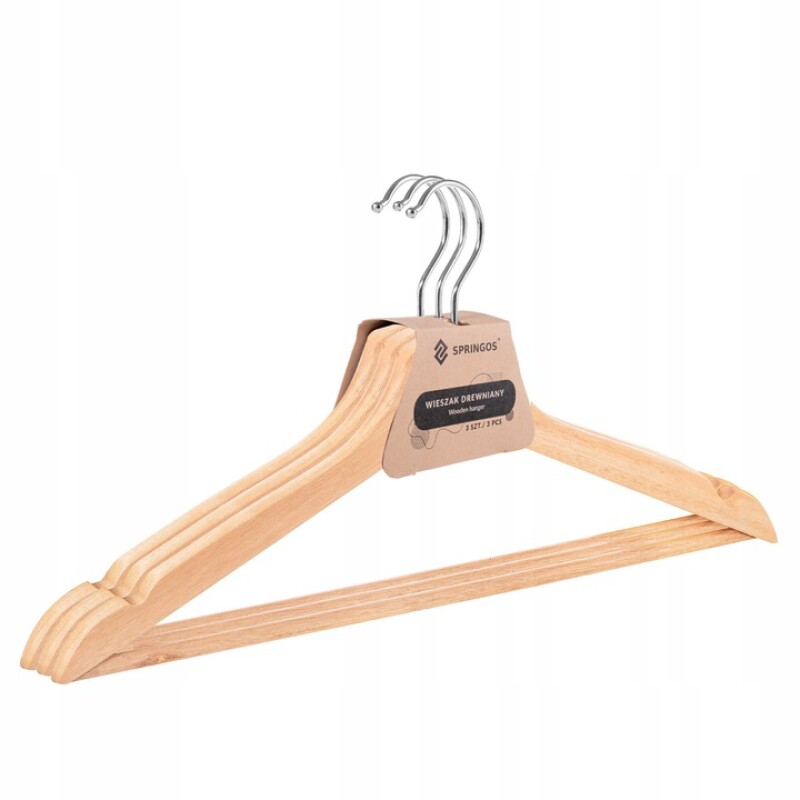 Wooden clothes hangers, 3 pcs.