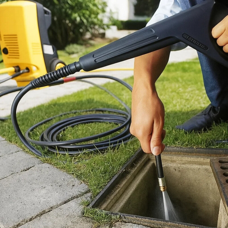 Шланг для чистки труб с адаптером 15м