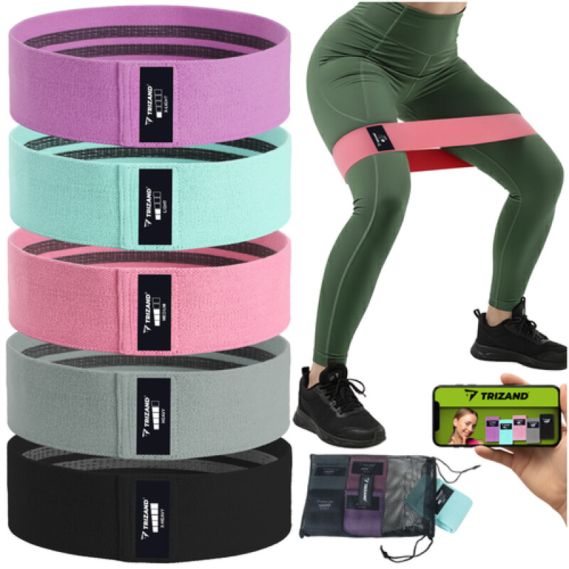 5PC Fabric Resistance Bands Fitness Set