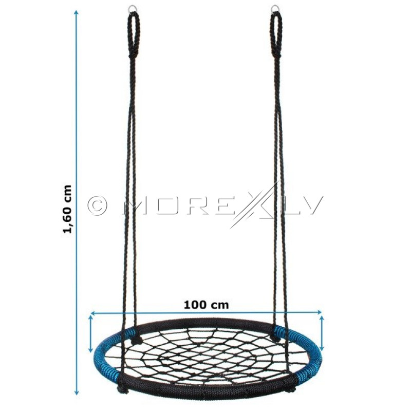 Laste pesakiik Ø100 cm, sini-must