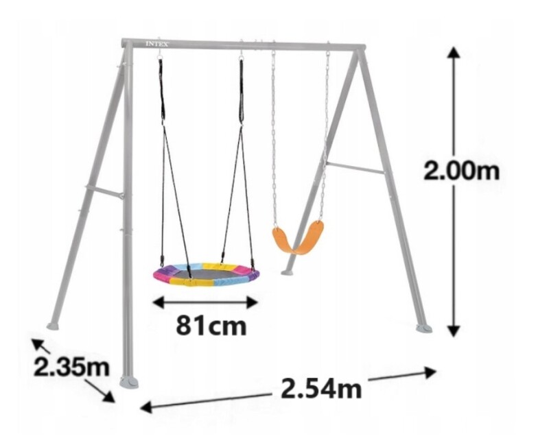 Bērnu rotaļu laukums ar šūpolēm stārķa ligzda (2in1) Ø 81 cm, Intex 44126