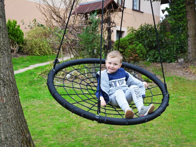 Children's swing Stork nest Ø 120 cm, black