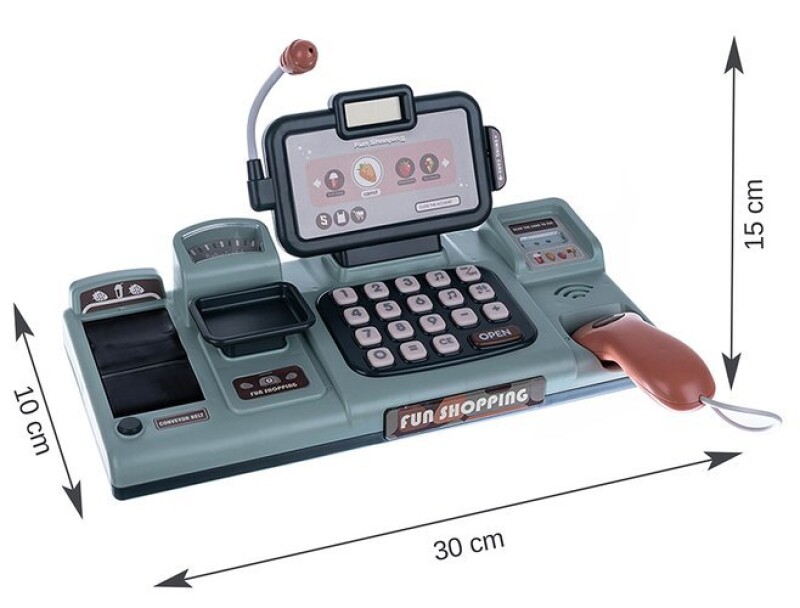 Children's cash register with accessories