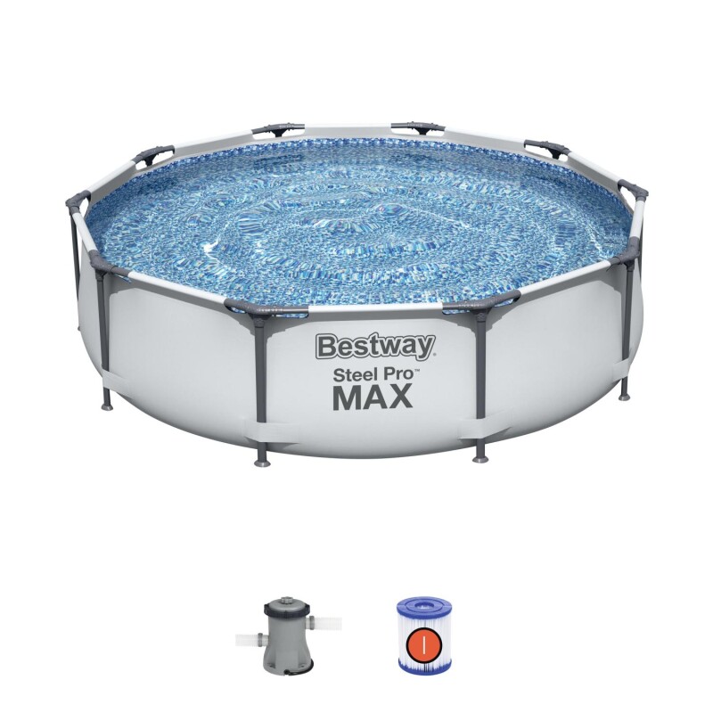 Каркасный бассейн Bestway Steel Pro Max Set 305х76 см, с фильтрующим насосом (56408)