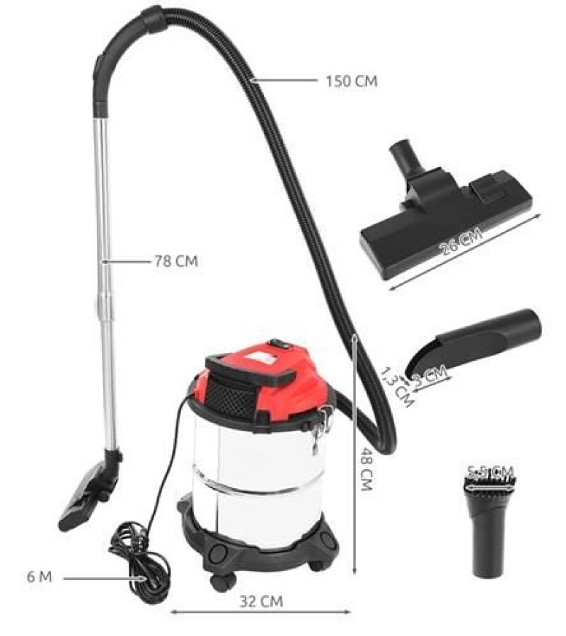 Industrial vacuum cleaner 20 L, 2000W non heat-resistant