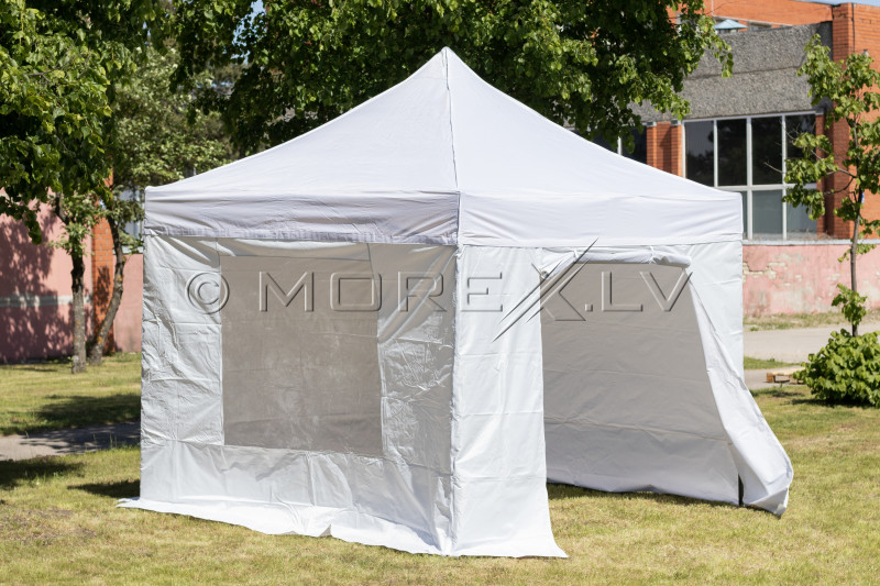 Pop Up Folding tent 2.92x2.92 m, with walls, white, H series, steel (tent, pavilion, awning)