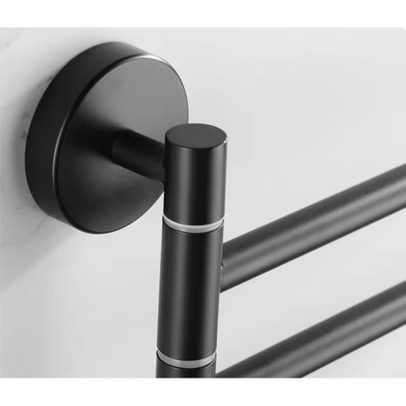 Bathroom towel rack, black
