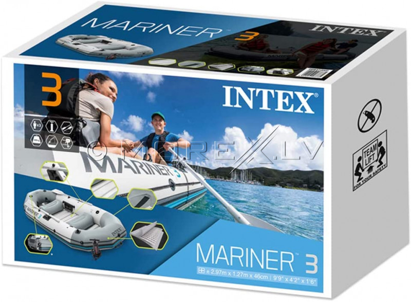 Piepūšamā laiva 3-vietīga Intex Mariner 3 BOAT SET (297x127x46 cm)