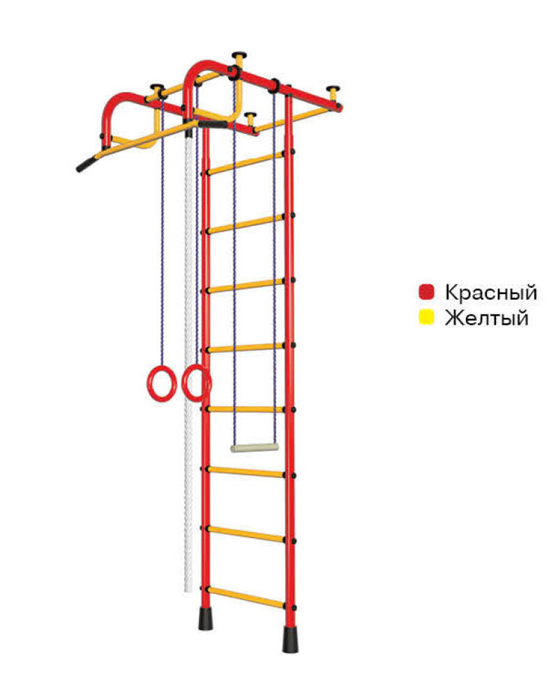 Детский спортивный комплекс Пионер-1 красно-жёлтый (шведская стенка)