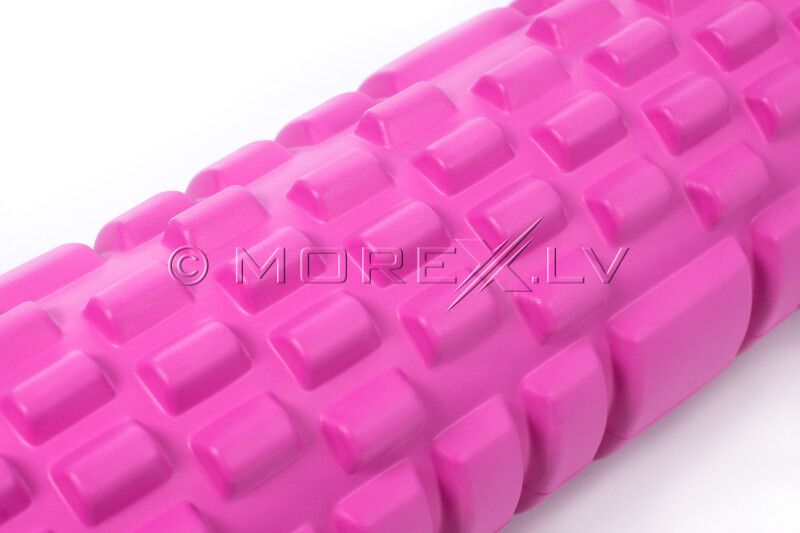 Masāžas jogas pilates putu rullis Yoga Roller 14x62cm, rozā