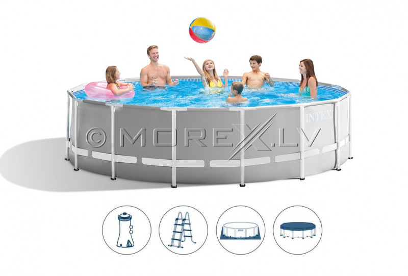 Каркасный бассейн Intex Prism Frame Premium Pool Set 457x122 см, с фильтрующим насосом и аксессуарами (26726)