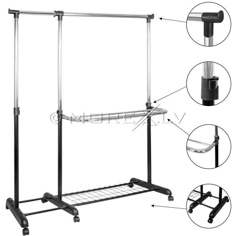 Shoe Rack With Clothes Hanger on Wheels