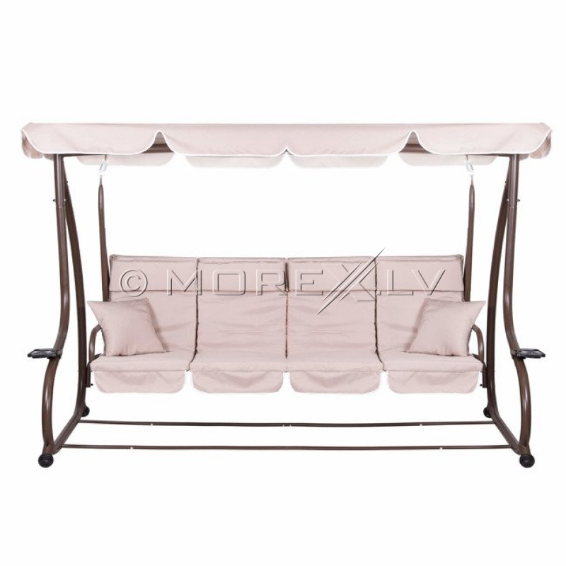 Dārza šūpuļdīvāns 250х120 cm, 4-vietīgs, bēšs