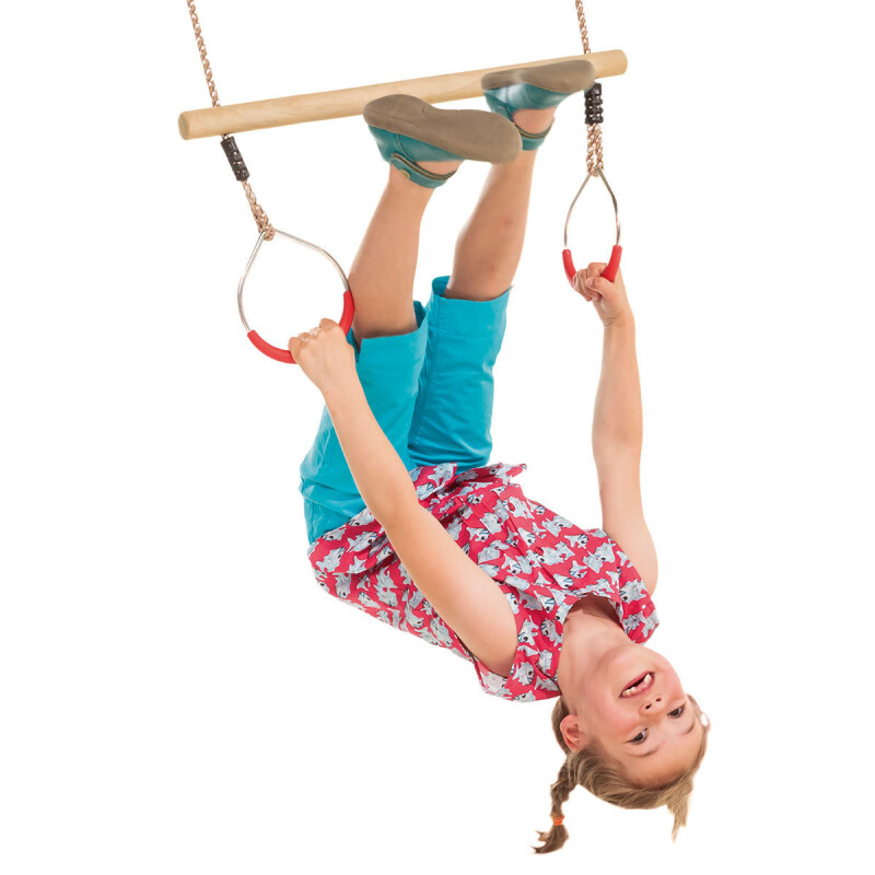 Wooden trapeze with metal rings КВТ, 580/120 mm