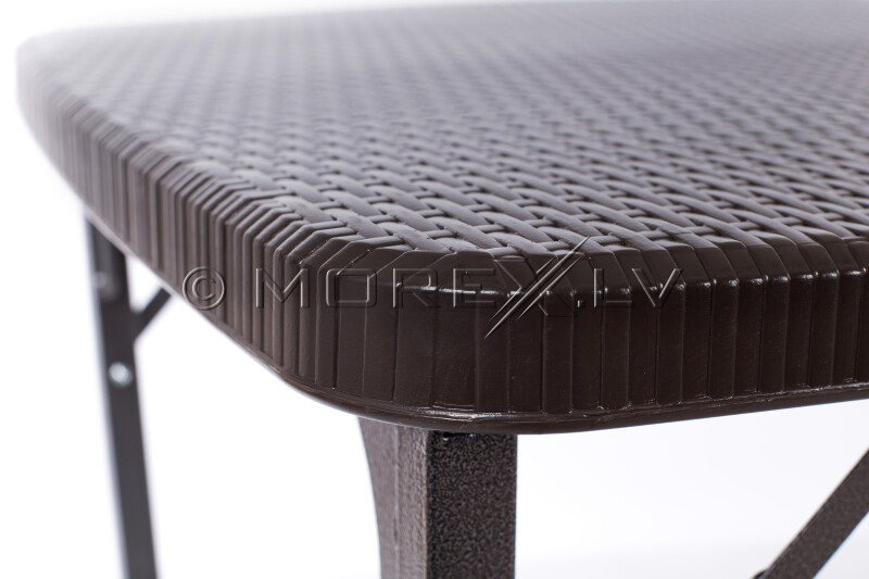 Folding table with a rattan design 152x84 cm